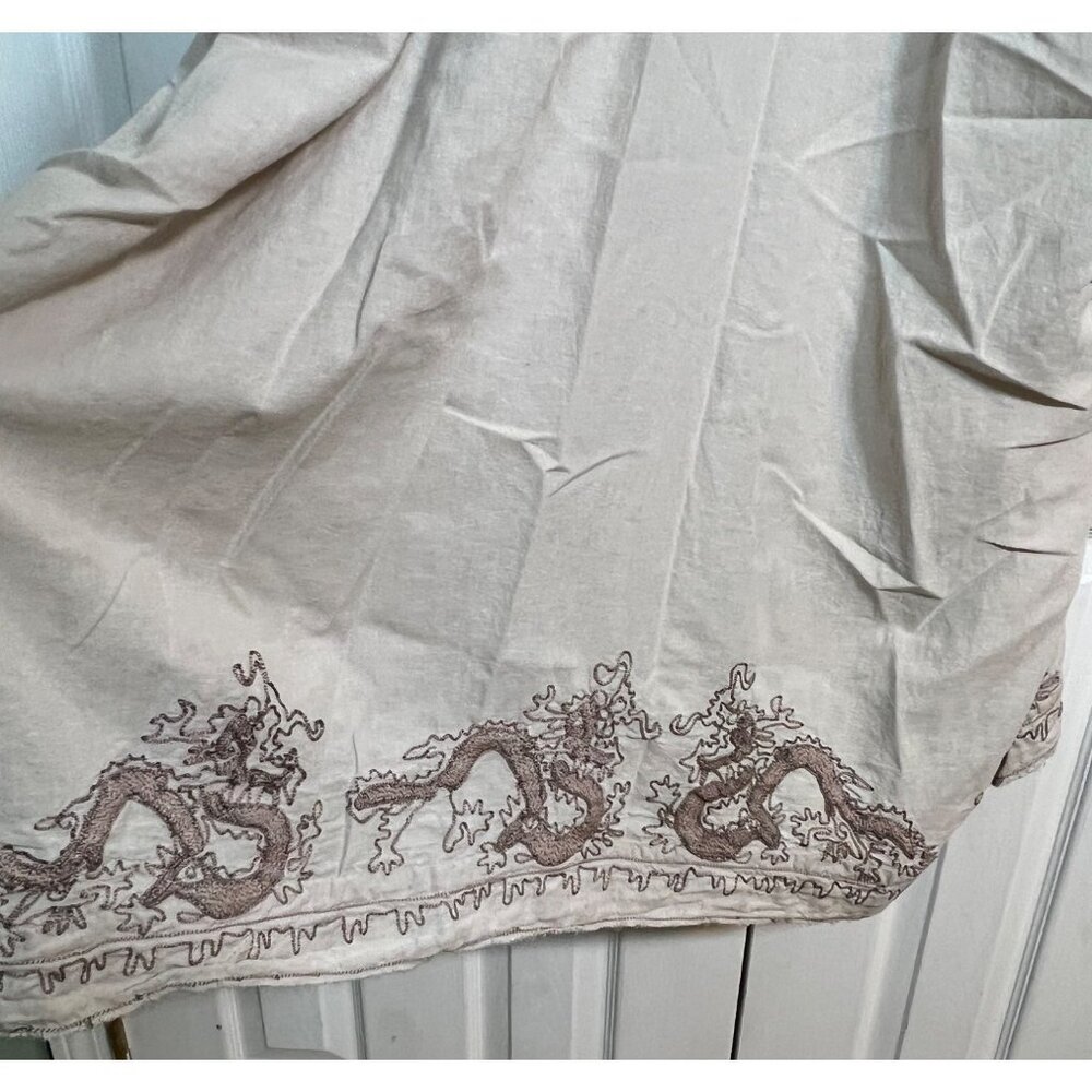 New With Tag Magnolia Pearl European Linen Dragon Embroidered Dashi Kimono - Picture 10 of 11